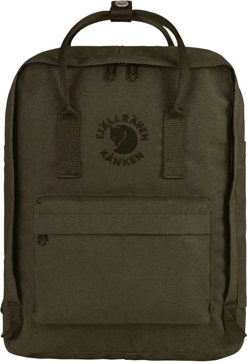 Fjallraven Fjällräven Re-Kånken Unisex Rugzak - Dark Olive 3 Fjallraven Fjällräven Re-Kånken Unisex Rugzak - Dark Olive