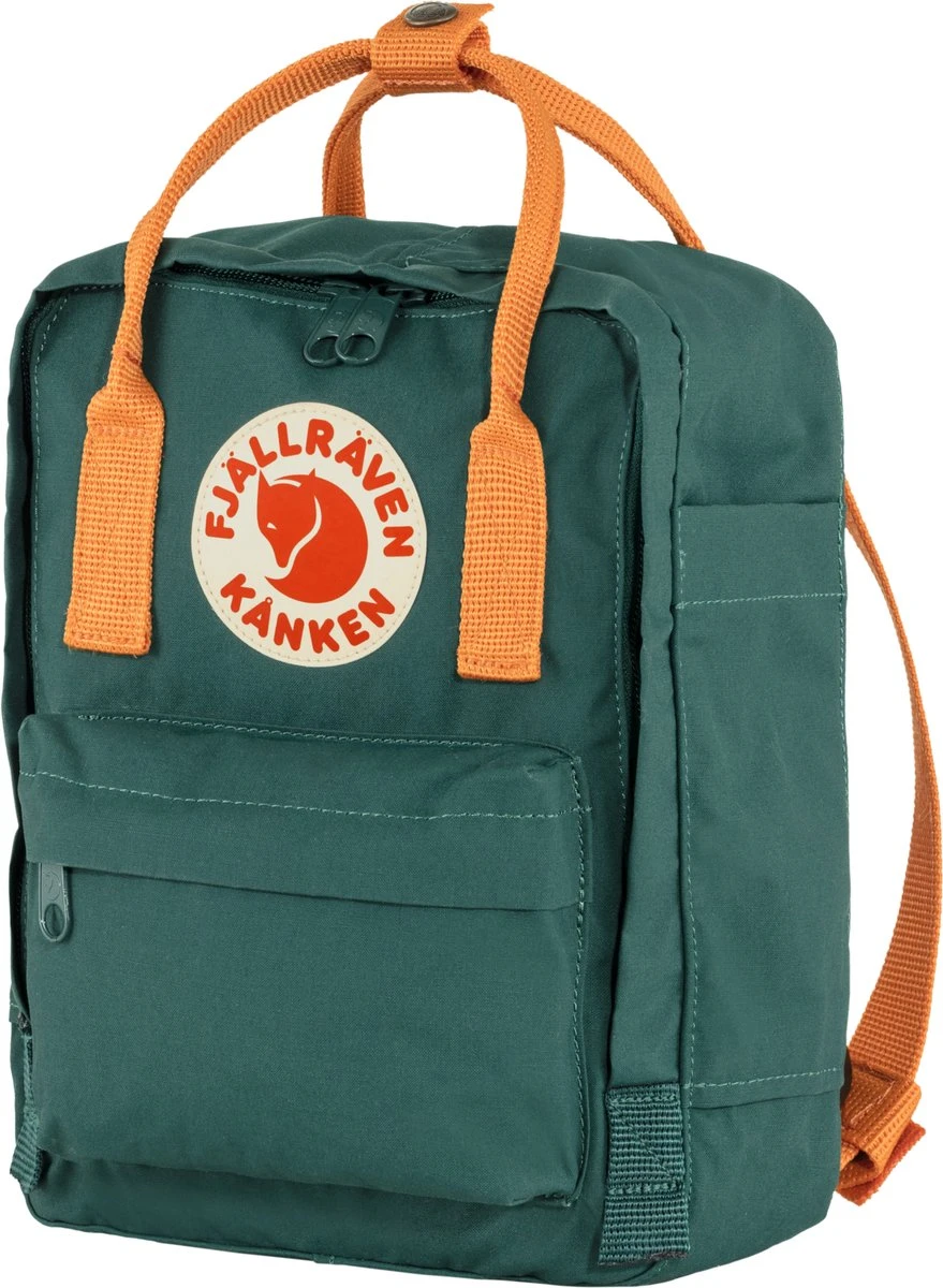 Fjallraven Fjällräven Kånken Mini Unisex Rugzak - Arctic Green-Spicy Orange 4 Fjallraven Fjällräven Kånken Mini Unisex Rugzak - Arctic Green-Spicy Orange - Afbeelding 2